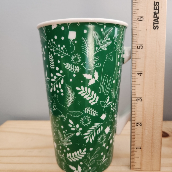 Starbucks 2019 Geeen Woodland Animals Holiday Ceramic 16oz Tall Mug - Picture 10 of 12